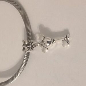 Silver Mickey Mouse Key Dangle‎ Charm for Pandora Style Bracelet